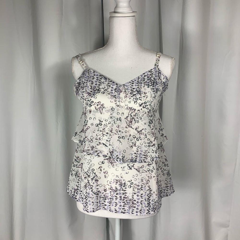 CABI l white and purple Tank top